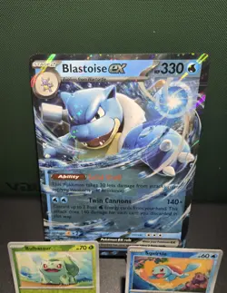 Pokemon 151 Blooming Waters Premium Collection 5 Promo Cards Jumbo Blastoise - Image 4
