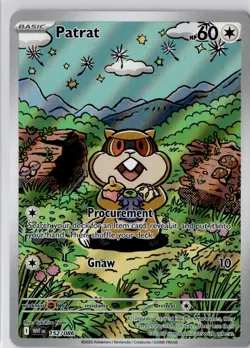 Patrat 152/086 WHT White Flare Illustration Rare Art Pokemon Card NM - Image 1
