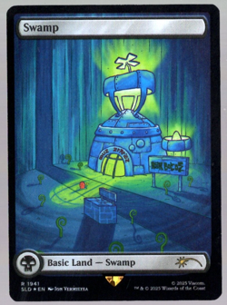 Swamp 1941 Borderless Rainbow Foil Spongebob Secret Lair MTG Near Mint - Image 1