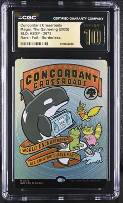 MTG SLD Concordant Crossroads #2073 CGC PRISTINE 10 Foil Borderless KEXP Rare - Image 1