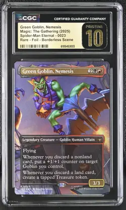 MTG SLD Green Goblin, Nemesis #0023 Foil Borderless Scene CGC PRISTINE 10 SPE - Image 1