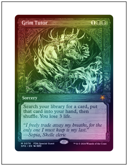 1x Grim Tutor, Foil - Special Guest 0076, Foundations, Magic MTG NM - Image 1