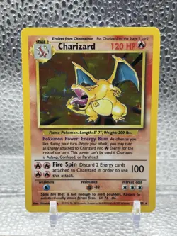 Pokemon TCG CHARIZARD 4/102 Base Set Holo Rare Unlimited Holographic WOTC 1999 - Image 3