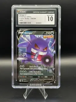 CGC 10 Gem Mint Gengar V 156/264 2021 Pokemon Fusion Strike Holo - Image 1