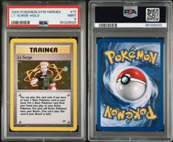 2000 POKEMON GYM HEROES #17 LT. SURGE-HOLO 17/132 PSA 9 - Image 3