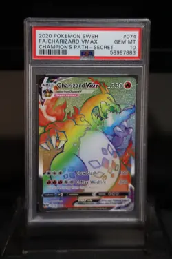 2020 POKEMON SWSH FA CHARIZARD VMAX CHAMPION'S PATH SECRET #074 PSA 10. - Image 1