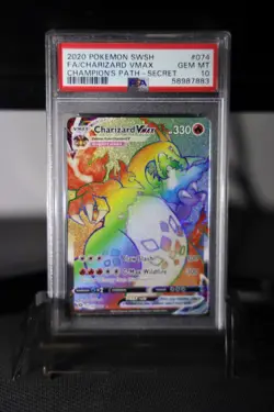 2020 POKEMON SWSH FA CHARIZARD VMAX CHAMPION'S PATH SECRET #074 PSA 10. - Image 2