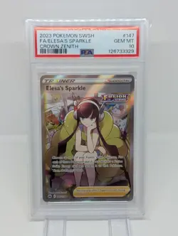 2023 POKEMON SWORD & SHIELD CROWN ZENITH #147 ELESA'S SPARKLE FULL ART PSA 10 - Image 1