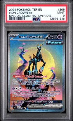 Iron Crown EX 206/162 Special Illustration Rare Pokemon PSA 9 *816 - Image 1
