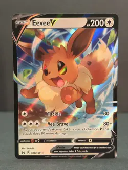 Pokemon TCG – Eevee V 108/159 – Crown Zenith – Ultra Rare – NM Condition - Image 1