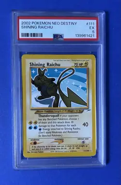 2002 Pokemon Neo Destiny Shining Raichu #111 PSA 5 EX - Image 1