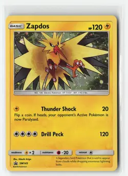 ZAPDOS SM145 HOLO SUN MOON PROMO POKEMON TCG LP - Image 1