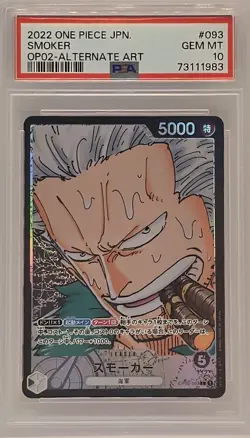 Smoker OP02-093 PSA 10 Gem Mint | One Piece Japanese Alternate Art Leader - Image 1