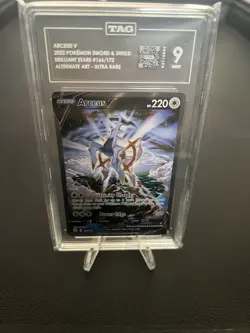 Tag 9 MINT Arceus V 166/172 Brilliant Stars Alternate Art Holo Pokemon Card - Image 3