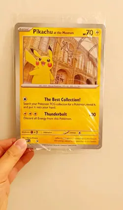 Pokemon TCG Pikachu At The Museum Promo Oversized Jumbo Card - Sealed x3 in hand - Image 1