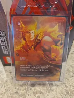 Riftbound Origins OGN-164 Sett, Brawler League of Legends Foil Sett Card - Image 1