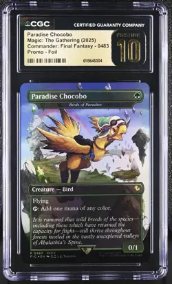 MTG Paradise Chocobo #0483 (Birds of Paradise) Foil Borderless CGC PRISTINE 10 - Image 1