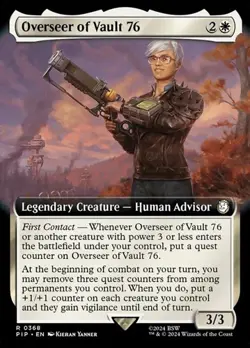 Overseer of Vault 76 - Foil Extended Art PIP LP MTG - Image 1
