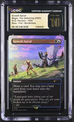 MTG SLD Growth Spiral #7054 Foil Borderless CGC PRISTINE 10 Horizon Playstation - Image 1