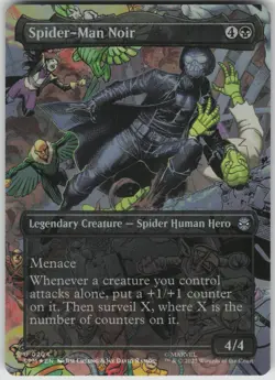 MTG Spider-Man Noir (Borderless) Foil NM Marvel's Spider-Man Magic 204 - Image 1