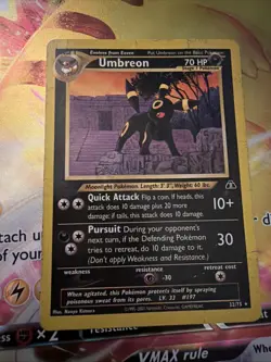 Pokemon Vintage Non-Holo Rare Umbreon 33/75 Neo Discovery WotC DMG -HP - Image 1