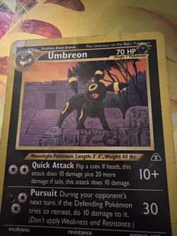 Pokemon Vintage Non-Holo Rare Umbreon 33/75 Neo Discovery WotC DMG -HP - Image 4
