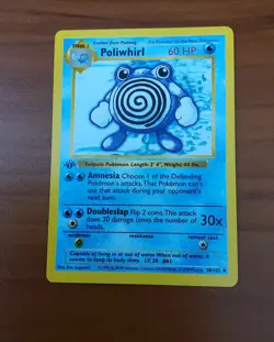 Pokemon Poliwhirl 1st edition base set 38/102 Raw NM MT WOTC Rare Vintage 1999 - Image 1