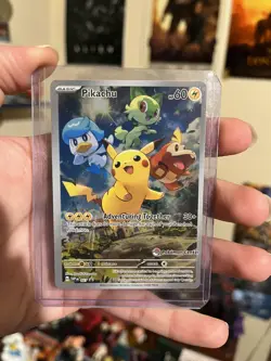 Pokemon Center Stamped Pikachu Black Star Promo Paldea Evolved #027 SVP PSA - Image 2