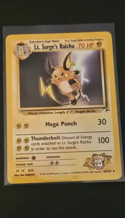 Pokemon TCG Lt. Surge's Raichu Gym Heroes 28/132 - LP - Image 2