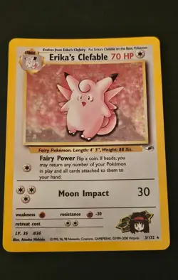 Pokemon Gym Leader Erika’s Clefable Wizards Of The Coast Holo - Image 1