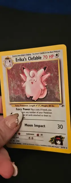 Pokemon Gym Leader Erika’s Clefable Wizards Of The Coast Holo - Image 3