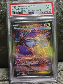 2025 POKEMON MEG EN #181/132 MEGA LATIAS EX SPECIAL ILLUSTRATION RARE PSA 9 - Image 1