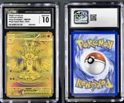 2025 Pokemon Mega Evolution #188/132 Mega Lucario ex Gold RARE CGC 10 - Image 2