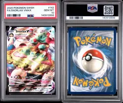 Pokemon 2020 Sword and Shield Base Set Snorlax VMAX #142/202 PSA 10 GEM MINT! - Image 4