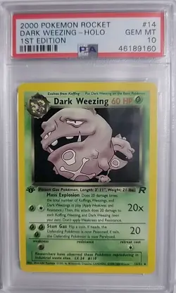 PSA 10 Dark Weezing 14/82 2000 Pokemon Rocket 1st Edition Gem Mint Holo WOTC - Image 1