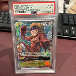 Monkey D. Luffy OP07-109 - One Piece Illustration Box Vol. 3 Promo - PSA 4 - Image 1