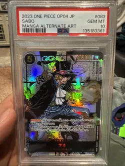 2023 One Piece Japanese OP-04 Manga Alternate Art #083 Sabo PSA 10 GEM MINT - Image 1