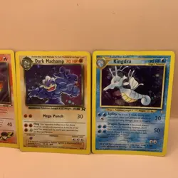 Vtg Pokemon Lot Of 3 Cards Rockets Moltres 12/132, Dark Machamp 10/82, Kingdra - Image 3