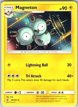 Magneton 59/236 Uncommon Regular Card SM - Unified Minds Pokemon TCG LP - Image 1