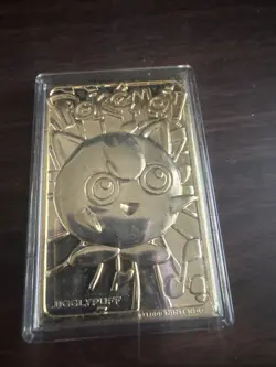 1999 Jiggly Puff Burger King Nintendo Pokemon 23K Gold Plated Trading Card Bar - Image 1