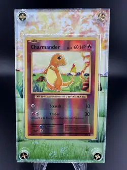 Charmander 9/108 Evolutions Reverse Holo Pokemon Card NM + Extended Art Case - Image 1