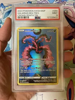 PSA 9 - 2023 Galarian Moltres SWSH284 SWSH: Sword & Shield Promo Cards Holo - Image 1
