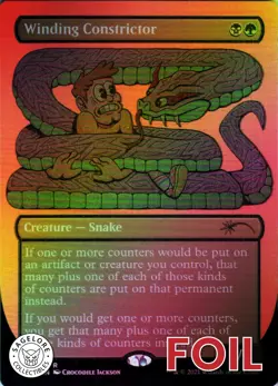 MTG Winding Constrictor (Etch) (309) | NM Foil | Secret Lair Croc Jackson {SLD} - Image 1