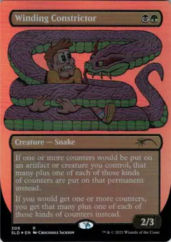 MTG Winding Constrictor (Etch) (309) | NM Foil | Secret Lair Croc Jackson {SLD} - Image 2
