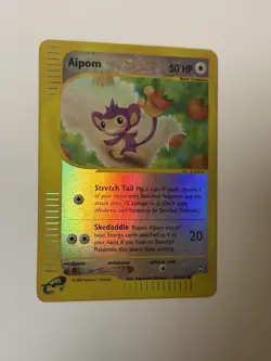 Pokemon TCG Card - Aipom 67/147 Aquapolis Reverse Holo Vintage E-Reader MP - Image 2
