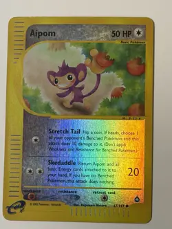 Pokemon TCG Card - Aipom 67/147 Aquapolis Reverse Holo Vintage E-Reader MP - Image 5