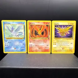 Pokemon TCG Legendary Bird Trio Moltres Zapdos Articuno Fossil Vintage Lot - Image 1