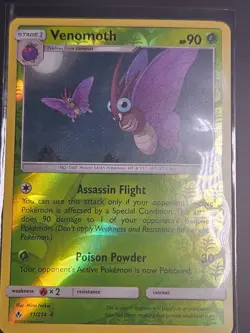 Pokemon - UNBROKEN BONDS - VENOMOTH - 11/214 - REVERSE HOLO RARE - NM/M - Image 1