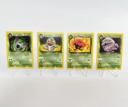 Team Rocket Rare Grass Bundle Dark Golbat Arbok Vileplume Wheezing Pokemon TCG - Image 1