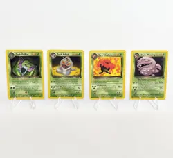 Team Rocket Rare Grass Bundle Dark Golbat Arbok Vileplume Wheezing Pokemon TCG - Image 2